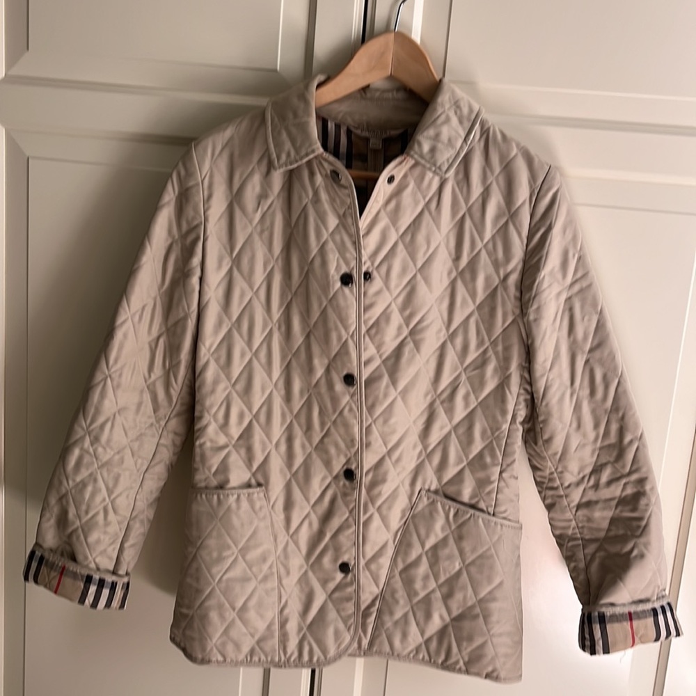 Burberry cream quilted nylon jacket